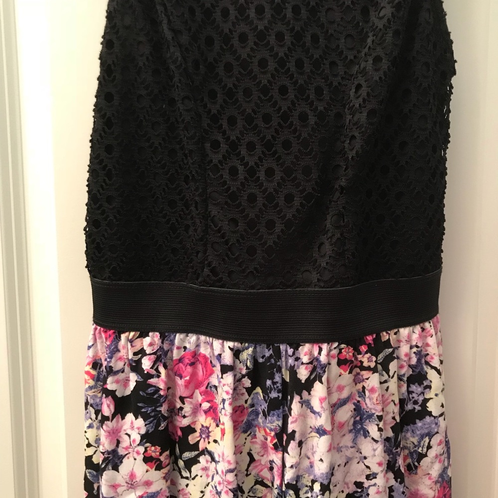 Floral and black romper
